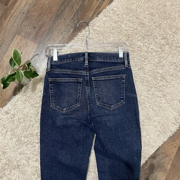 LOFT Size 0 Dark Wash Whiskered High Waisted Skinny Jeans - Picture 4 of 8